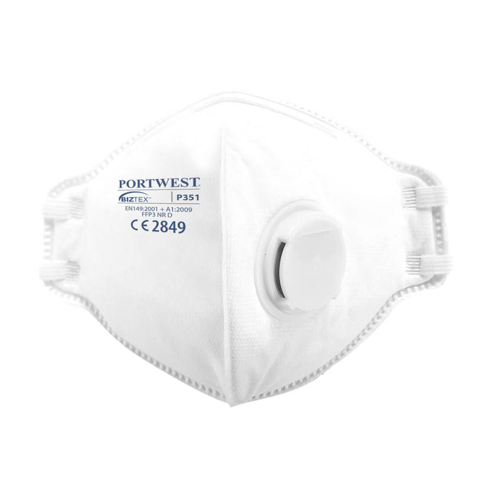 Portwest P351 Valved Dolomite Fold Flat Dust Mask