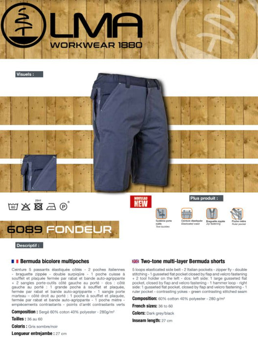 LMA Workwear Fondeur Work Shorts